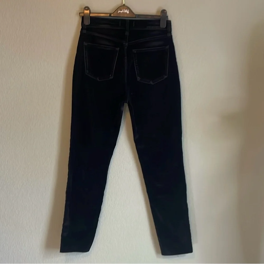 EUC Free People We the Free- black velvet high waist button fly pants - Picture 9 of 10